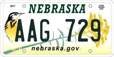 NE license plate AAG729