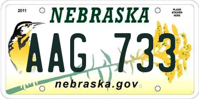 NE license plate AAG733