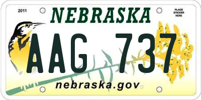 NE license plate AAG737
