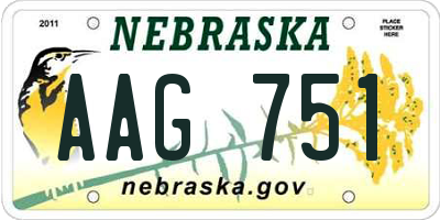 NE license plate AAG751
