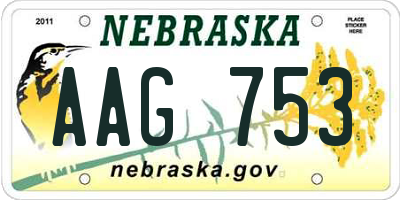 NE license plate AAG753