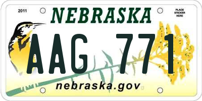 NE license plate AAG771