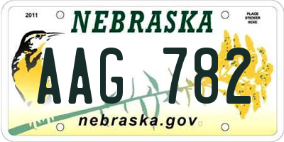 NE license plate AAG782