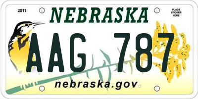 NE license plate AAG787