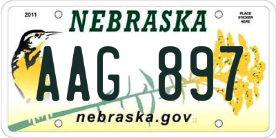 NE license plate AAG897