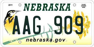 NE license plate AAG909