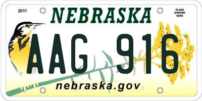 NE license plate AAG916