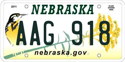 NE license plate AAG918