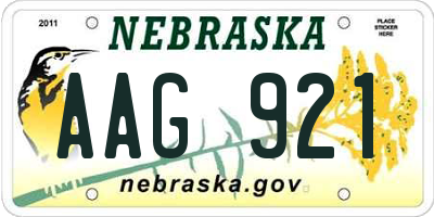 NE license plate AAG921