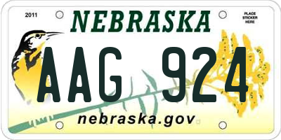 NE license plate AAG924