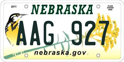 NE license plate AAG927