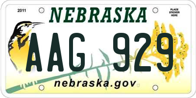 NE license plate AAG929