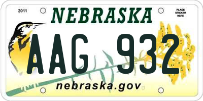 NE license plate AAG932