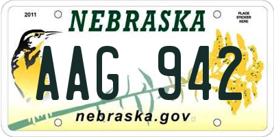 NE license plate AAG942