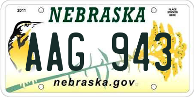 NE license plate AAG943