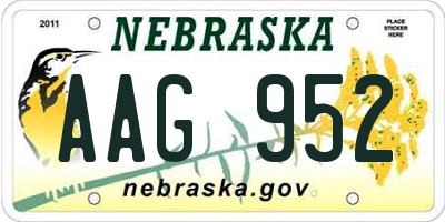 NE license plate AAG952