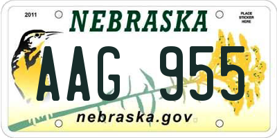 NE license plate AAG955