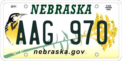 NE license plate AAG970