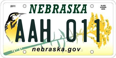 NE license plate AAH011