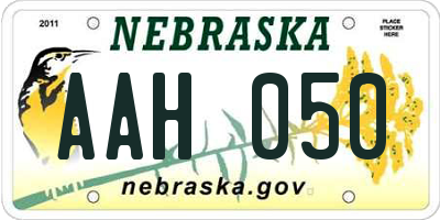 NE license plate AAH050