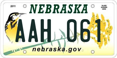 NE license plate AAH061