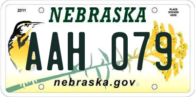 NE license plate AAH079