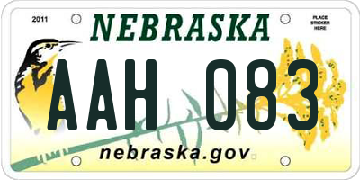 NE license plate AAH083