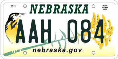 NE license plate AAH084