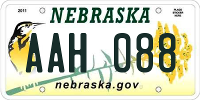 NE license plate AAH088