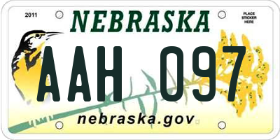 NE license plate AAH097