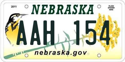 NE license plate AAH154