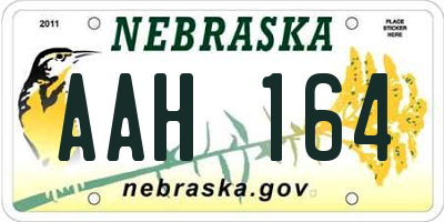 NE license plate AAH164