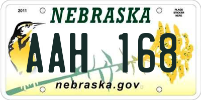 NE license plate AAH168