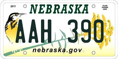 NE license plate AAH390