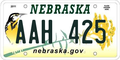 NE license plate AAH425