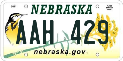 NE license plate AAH429
