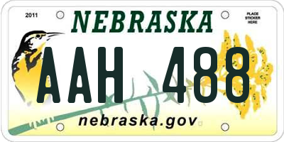 NE license plate AAH488