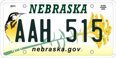 NE license plate AAH515