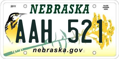 NE license plate AAH521