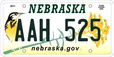 NE license plate AAH525