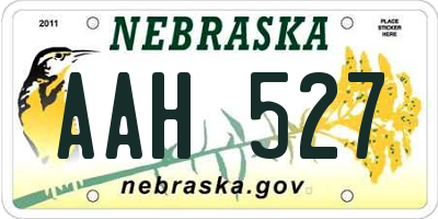 NE license plate AAH527