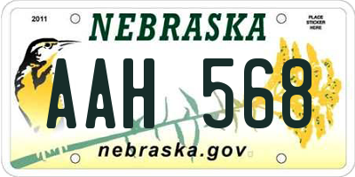 NE license plate AAH568