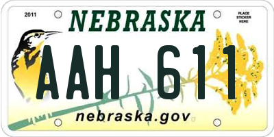 NE license plate AAH611