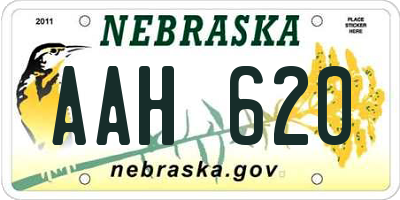 NE license plate AAH620