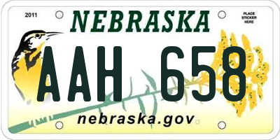 NE license plate AAH658