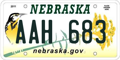 NE license plate AAH683