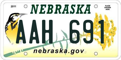 NE license plate AAH691