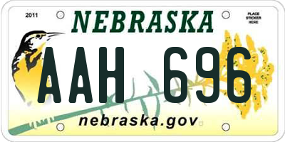 NE license plate AAH696