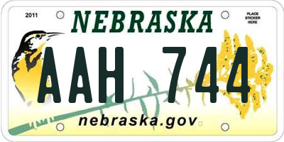 NE license plate AAH744