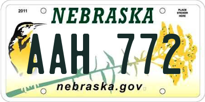 NE license plate AAH772